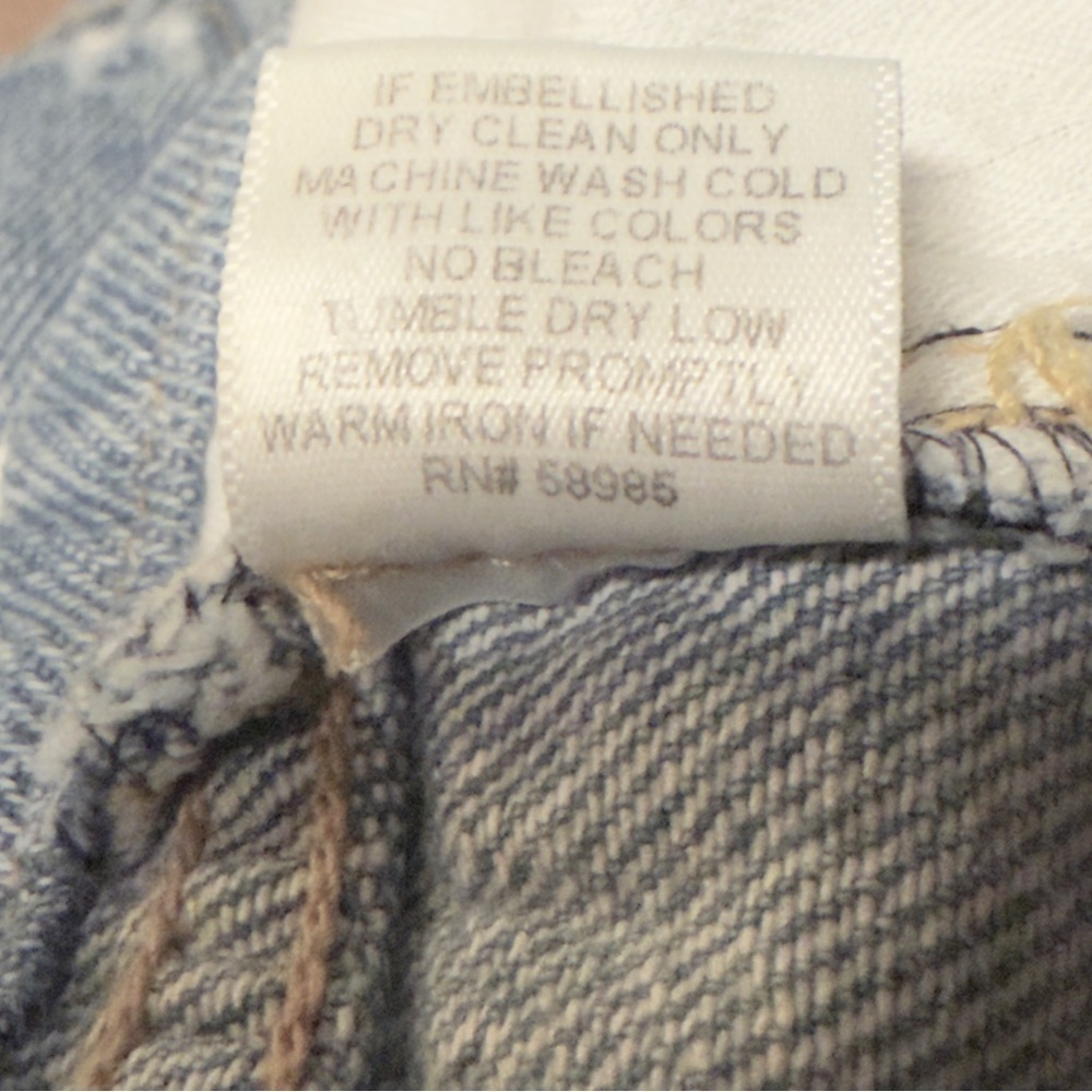 Vintage Clio Denim Distressed Hand Painted Crop Jeans Size 25 - Picture 11 of 11